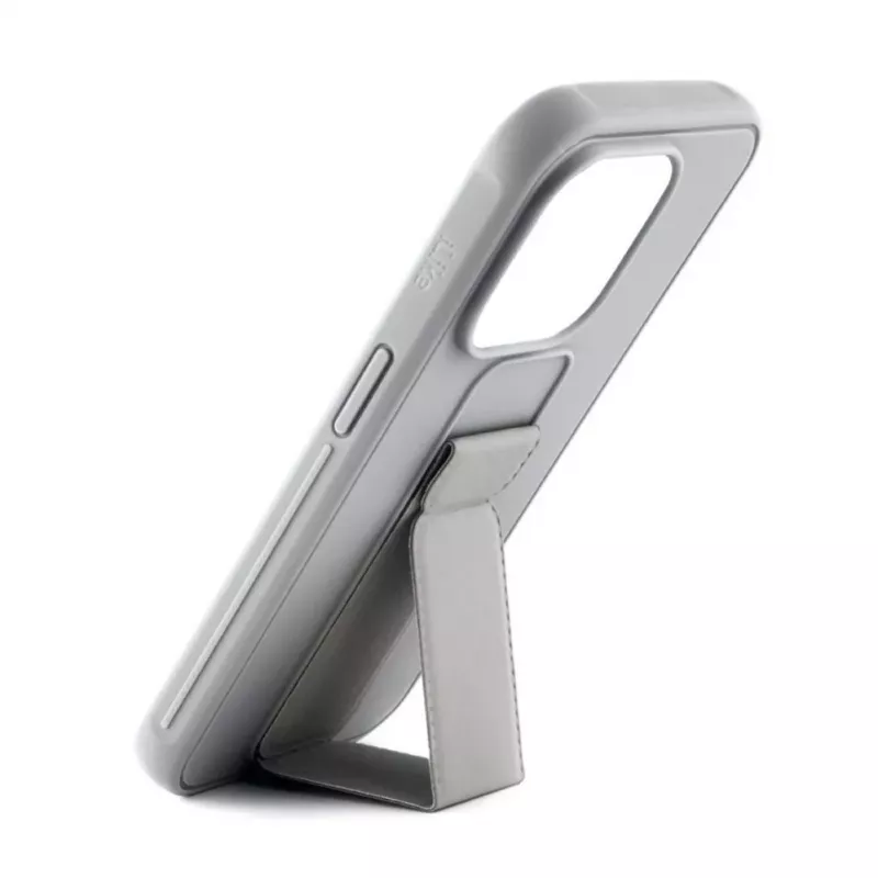iLike Apple iPhone 15 Silikonhülle mit Standfuß Silber