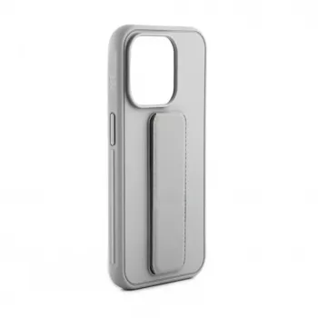 iLike Apple iPhone 15 Silikonhülle mit Standfuß Silber