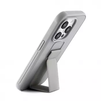 iLike Apple iPhone 15 Pro Silikonhülle mit Standfuß Silber