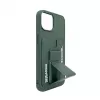 iLike Apple iPhone 15 Leder-Tasche mit verstecktem Fach und Standfuß Grün