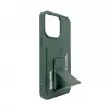 iLike Apple iPhone 15 Pro Leder-Tasche mit verstecktem Fach und Standfuß Grün