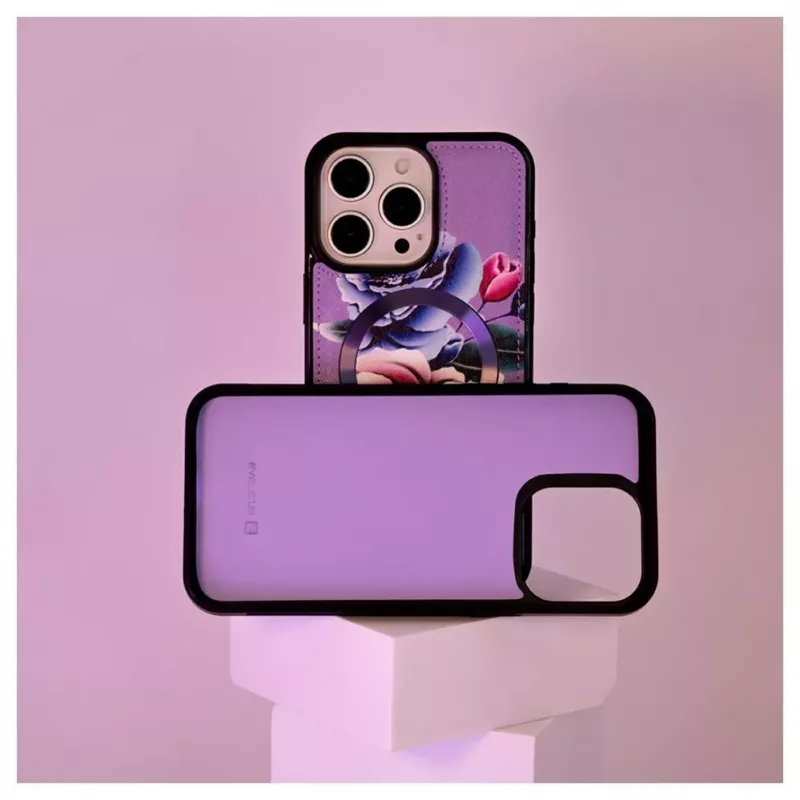 Evelatus Apple iPhone 15 Pro Max Wallet and Slim Cover Case Lila
