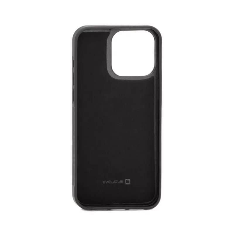Evelatus Apple iPhone 14 Pro Lederhülle Reißverschluss-Design Blume Schwarz