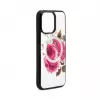 Evelatus Apple iPhone 14 Pro Lederetui mit Reißverschluss-Design Blumenweiß