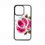 Evelatus Apple iPhone 14 Pro Max Lederetui mit Reißverschluss Design Blumenmuster Weiß