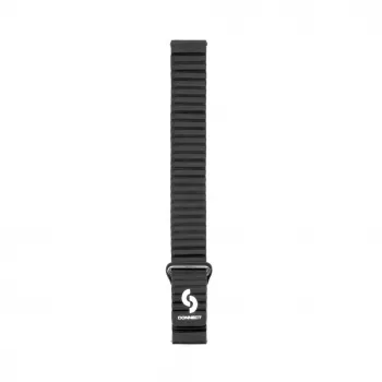 Connect 20mm Flat Head Leder-Silikon Loop Magnetisches Armband (130mm M/L) Schwarz