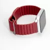 Connect 20mm Flat Head Leder-Silikon Loop Magnetisches Armband (130mm M/L) Weinrot