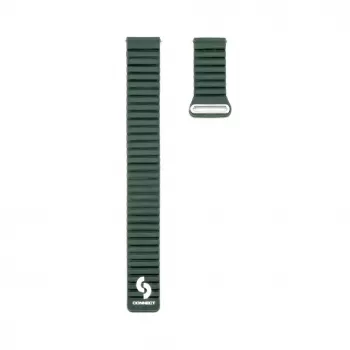 Connect 22mm Flat Head Leder - Silikon Loop Magnetisches Armband (130mm M/L) Forest Green