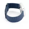 Connect 22mm Flat Head Leather-Silicone Loop Magnetic Watch Strap (130mm M/L) Midnight Blue