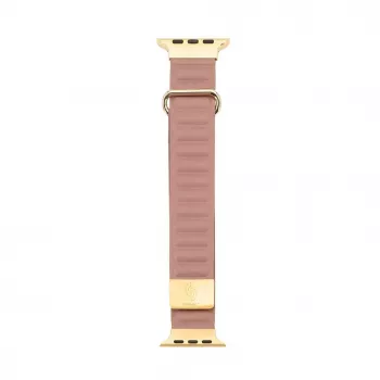 Connect Watch 42/44/45mm Premium Synthetisches Cortex-Leder Magnetische Saugschlaufe Armband Rosarot