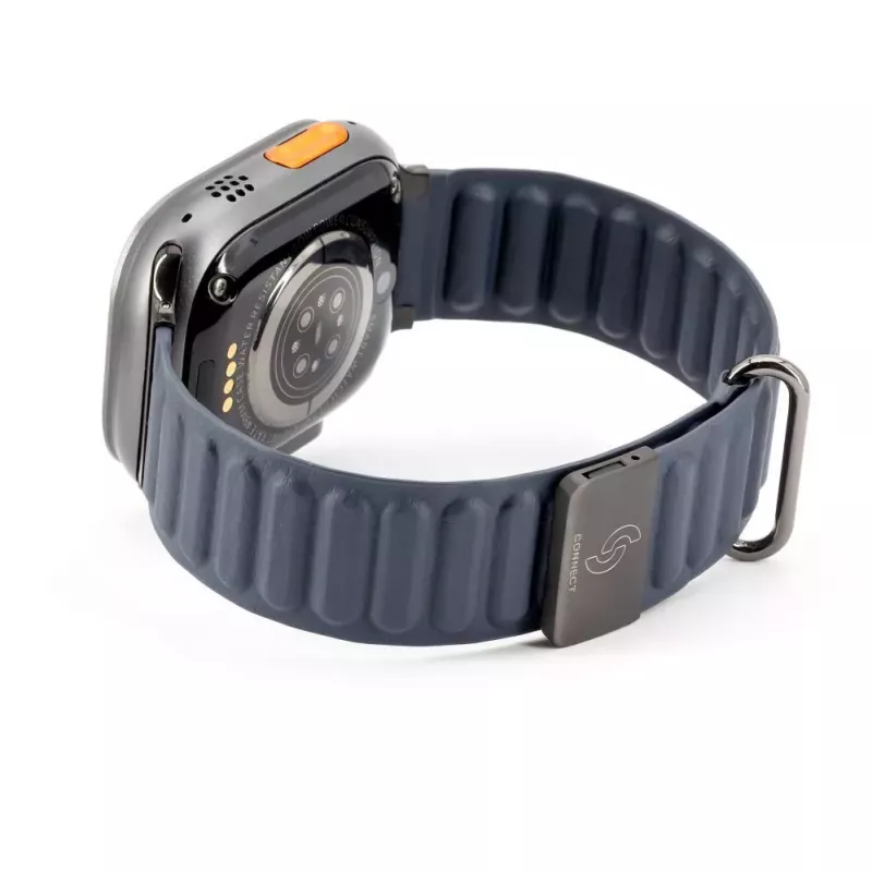 Connect Watch 42/44/45mm Premium PU Leder Magnetisches Loop Armband Indigoblau