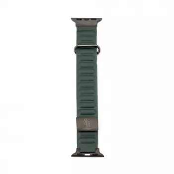 Connect Watch 42/44/45mm Premium PU Leder Magnetic Loop Armband Cedar Green