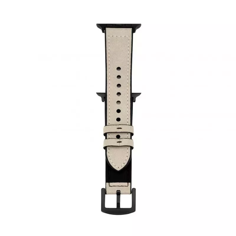 Connect Watch 38/40/41mm Silikon-Patch-Leder-Armband (132mm M/L) Weiß