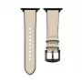 Connect Watch 38/40/41mm Silikon-Patch-Leder-Armband (132mm M/L) Weiß