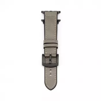Connect Watch 38/40/41mm Silikon-Patch-Leder-Armband (132mm M/L) Silber