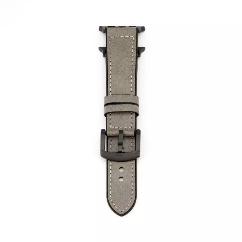 Connect Watch 38/40/41mm Silikon-Patch-Leder-Armband (132mm M/L) Silber