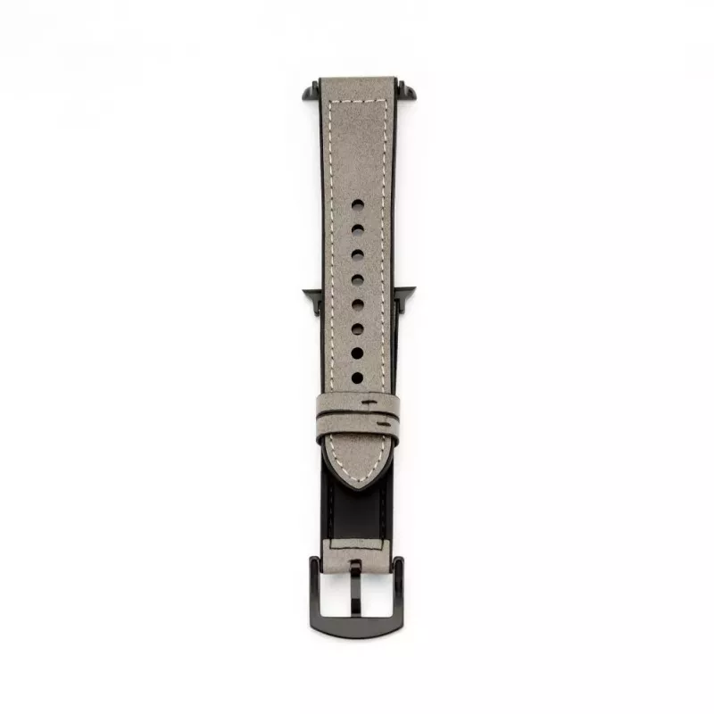 Connect Watch 38/40/41mm Silikon-Patch-Leder-Armband (132mm M/L) Silber