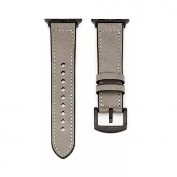 Connect Watch 38/40/41mm Silikon-Patch-Leder-Armband (132mm M/L) Silber