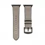 Connect Watch 38/40/41mm Silikon-Patch-Leder-Armband (132mm M/L) Silber