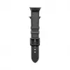 Connect Watch 42/44/45mm Silikon-Patch-Leder-Armband (132mm M/L) Schwarz