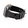 Connect Watch 42/44/45mm Silikon-Patch-Leder-Armband (132mm M/L) Schwarz