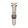 Connect Watch 42/44/45mm Silikon-Patch-Leder-Armband (132mm M/L) Weiß