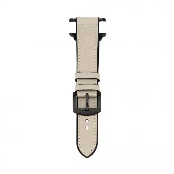 Connect Watch 42/44/45mm Silikon-Patch-Leder-Armband (132mm M/L) Weiß