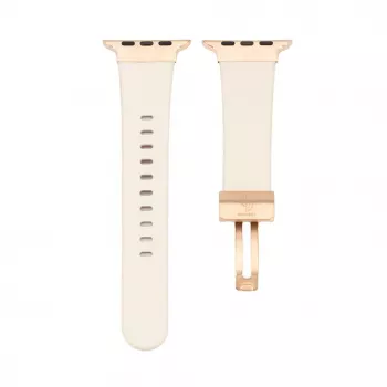 Connect Watch 38/40/41mm Single Loop Buckle Lederarmband Weiß