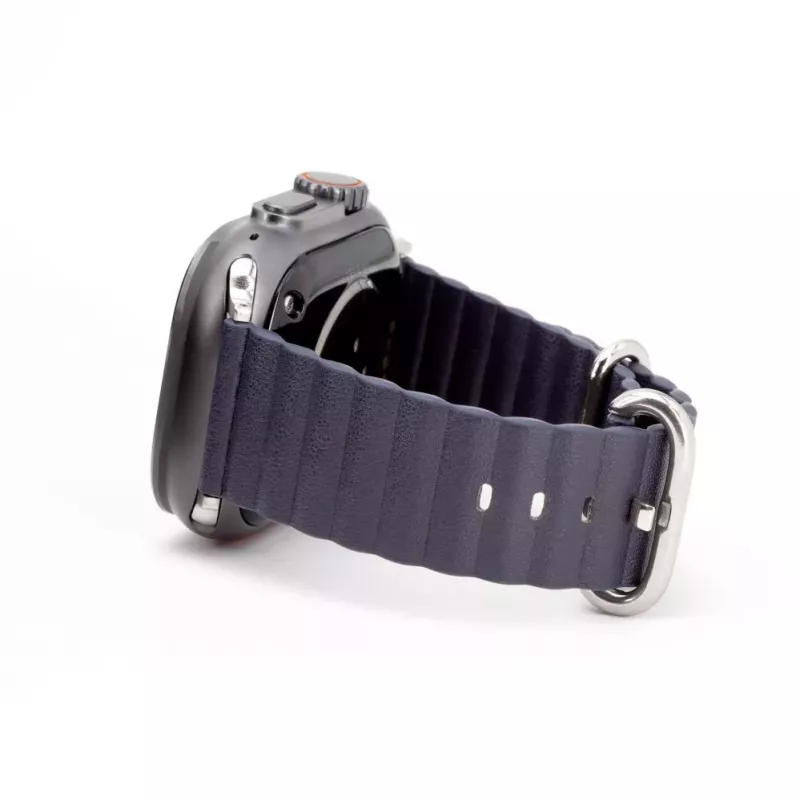 Connect Watch 42/44/45mm Marine Leder Armband Marineblau