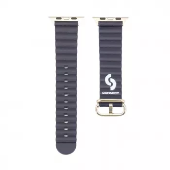 Connect Watch 42/44/45mm Marine Leder Armband Marineblau