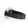 Connect 20mm Silikon-Leder Uhrarmband mit Magnetverschluss Schwarz
