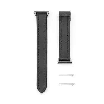 Connect 20mm Silikon-Leder Uhrarmband mit Magnetverschluss Schwarz