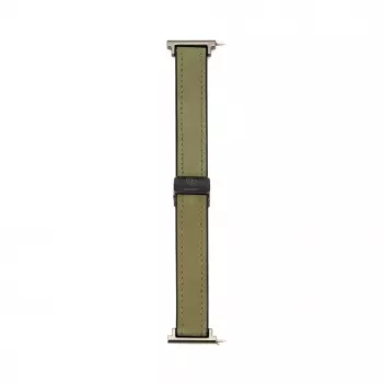 Connect 20mm Silikon-Leder-Uhrarmband mit Magnetverschluss, Waldgrün