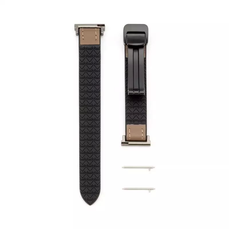 Connect 20mm Silikon-Leder-Armband mit Magnetverschluss, Weinrot