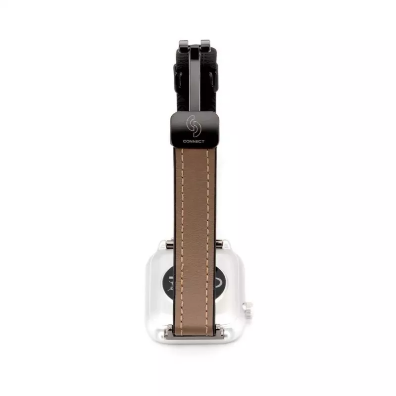 Connect 20mm Silikon-Leder-Armband mit Magnetverschluss, Weinrot