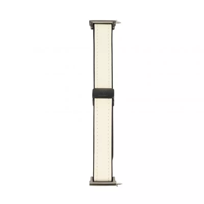 Connect 22mm Silikon-Leder-Uhrarmband mit Magnetverschluss Weiß