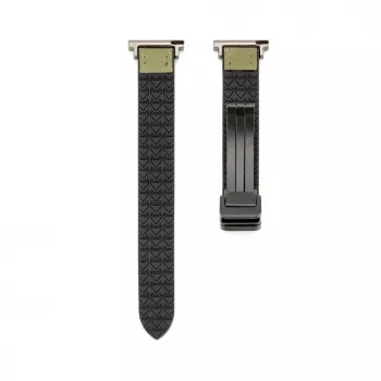 Connect 22mm Silikon-Leder-Uhrarmband mit Magnetverschluss, Waldgrün