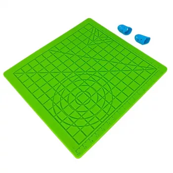 iLike S2 Silikonpad (18x18cm) für sichere Nutzung des 3D-Druckstifts + 2 Fingerschutz Grün