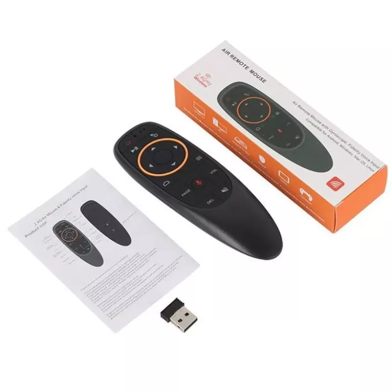 CP G10s Universal Smart TV Air Mouse - Kabellose / IR-Fernbedienung mit Sprachassistent und Gyroskop, Schwarz