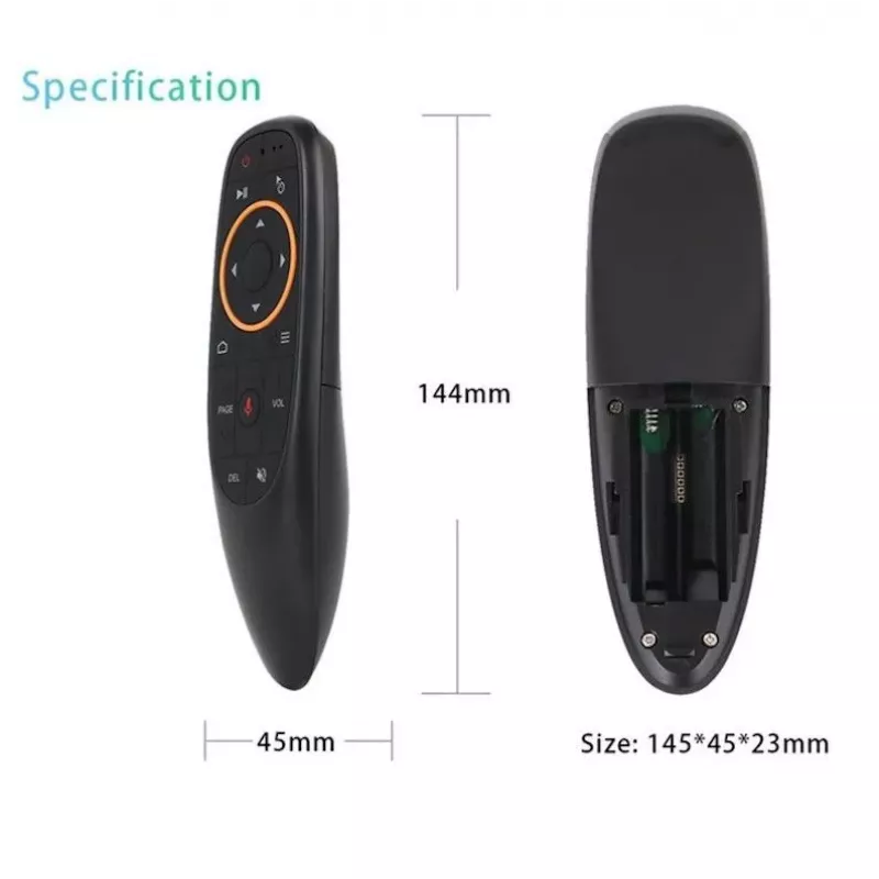 CP G10s Universal Smart TV Air Mouse - Kabellose / IR-Fernbedienung mit Sprachassistent und Gyroskop, Schwarz