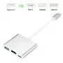 iLike HD1 3in1 USB-C auf HDMI 4K / USB 3.0 / USB-C Buchse Adapter Silber