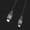 Evelatus USB-C auf Lightning Kabel 2,0M 60W (MFI09) Aluminiumgehäuse Geflecht Schwarz