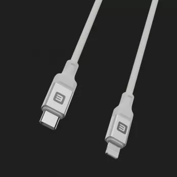 Evelatus USB-C auf Lightning Kabel 1,2m 60W (MFI09) Aluminiumgehäuse Geflecht Weiß