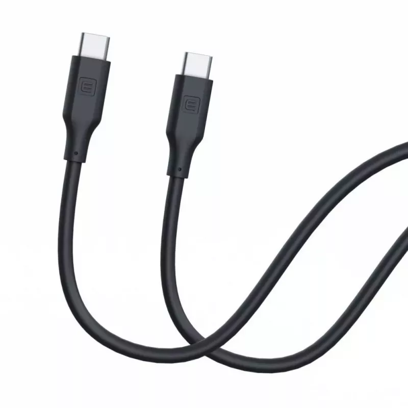 Evelatus USB-C auf USB-C Silikonkabel 1,2 m 60 W / 20 V 3 A Schwarz