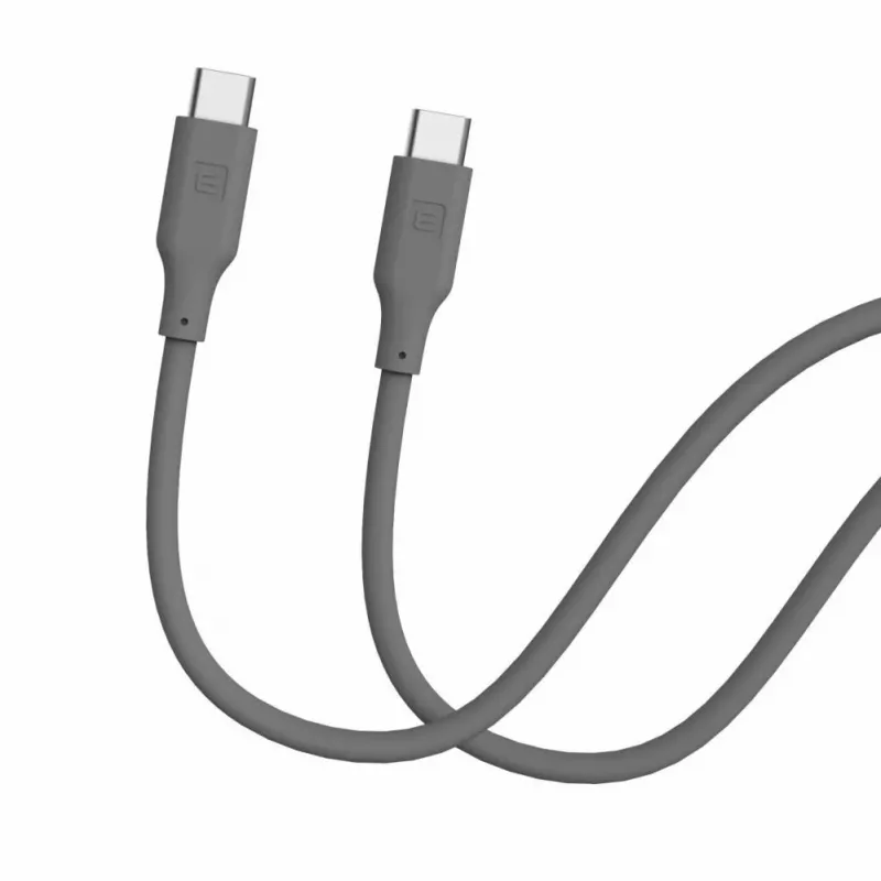Evelatus USB-C auf USB-C Silikonkabel 1,2 m 60 W PD Grau