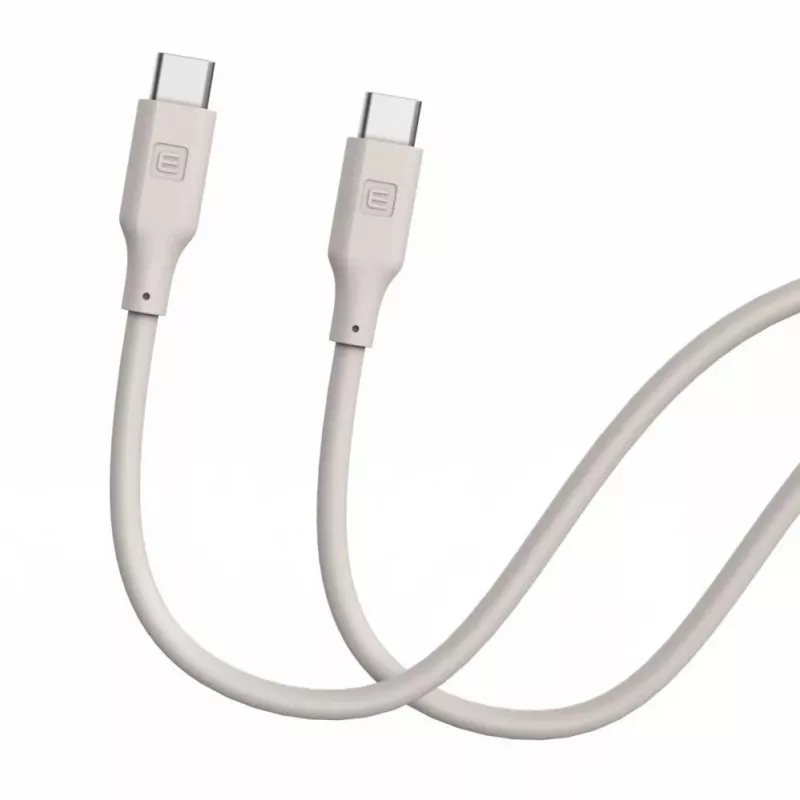 Evelatus USB-C auf USB-C Silikonkabel 1,2m 60W / 20V 3A Warmgrau