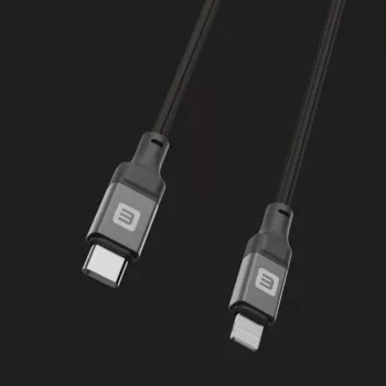 Evelatus USB-C auf Lightning Kabel 1,2m 60W MFi zertifiziert geflochtenes Nylon Aluminiumgehäuse Schwarz