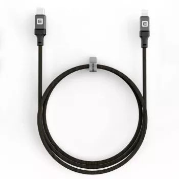 Evelatus USB-C auf Lightning Kabel 1,2m 60W MFi zertifiziert geflochtenes Nylon Aluminiumgehäuse Schwarz