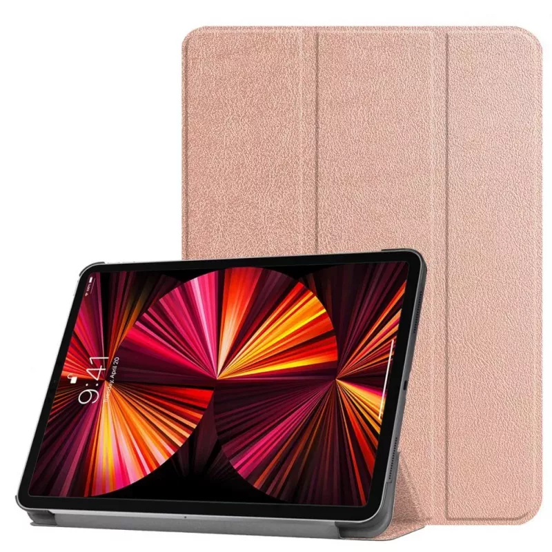 iLike Galaxy Tab S9 FE Tri-Fold Eco-Leder Stand Case Roségold