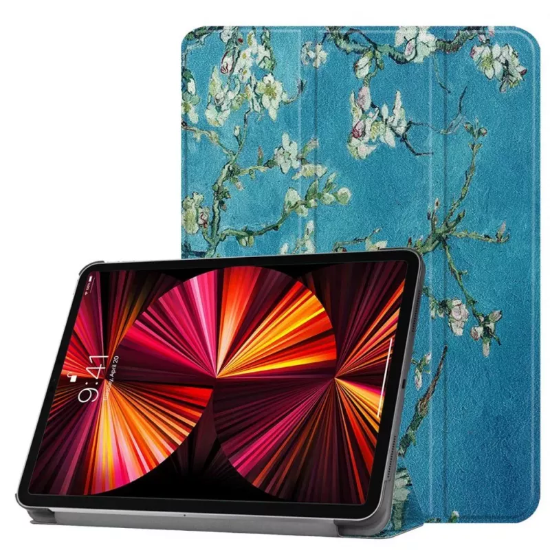 iLike Galaxy Tab S9 11 Tri-Fold Eco-Leather Stand Case Sakura